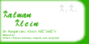kalman klein business card